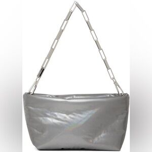 The Attico Iridescent & Silver Vinyl Mini Wynona Pouch